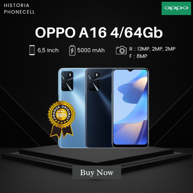 Oppo A16 Ram 4/64Gb Baru Bergaransi Resmi