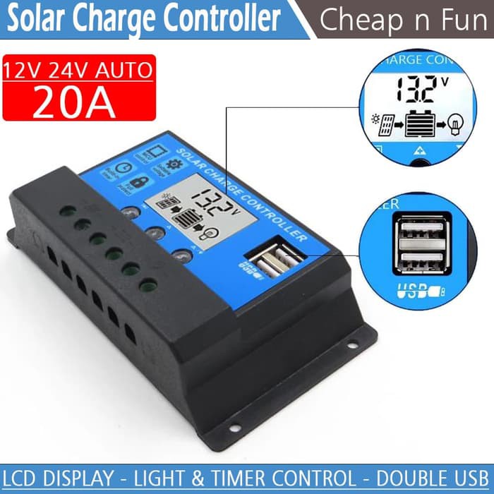 Jual Solar Charge Controller Pwm Panel Surya Solar A A Shopee Indonesia