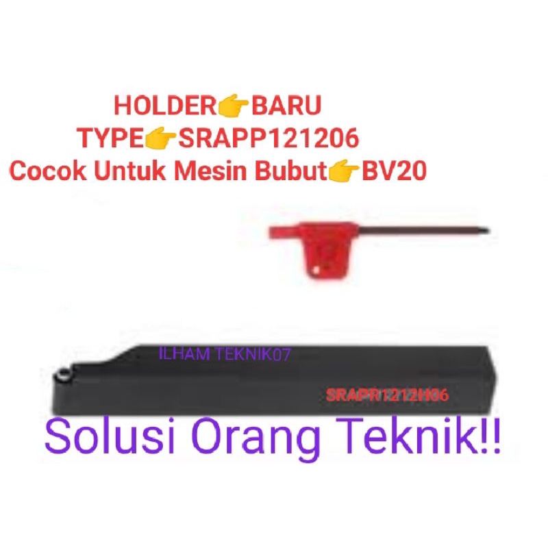 HOLDER BUBUT RADIUS SRAPR121206 SETANG PISAU BUBUT GAGANG PISAU BUBUT RUMAH INSERT PORTING BUBUT HOL