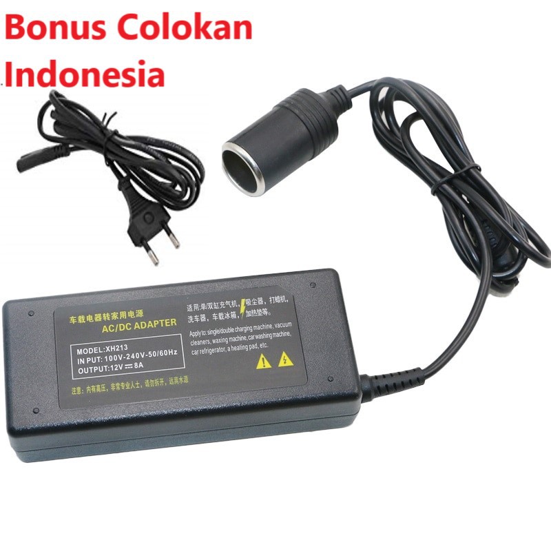 Converter AC DC Adaptor Colokan Lighter Mobil  ke Colokan Rumah - DC 12V