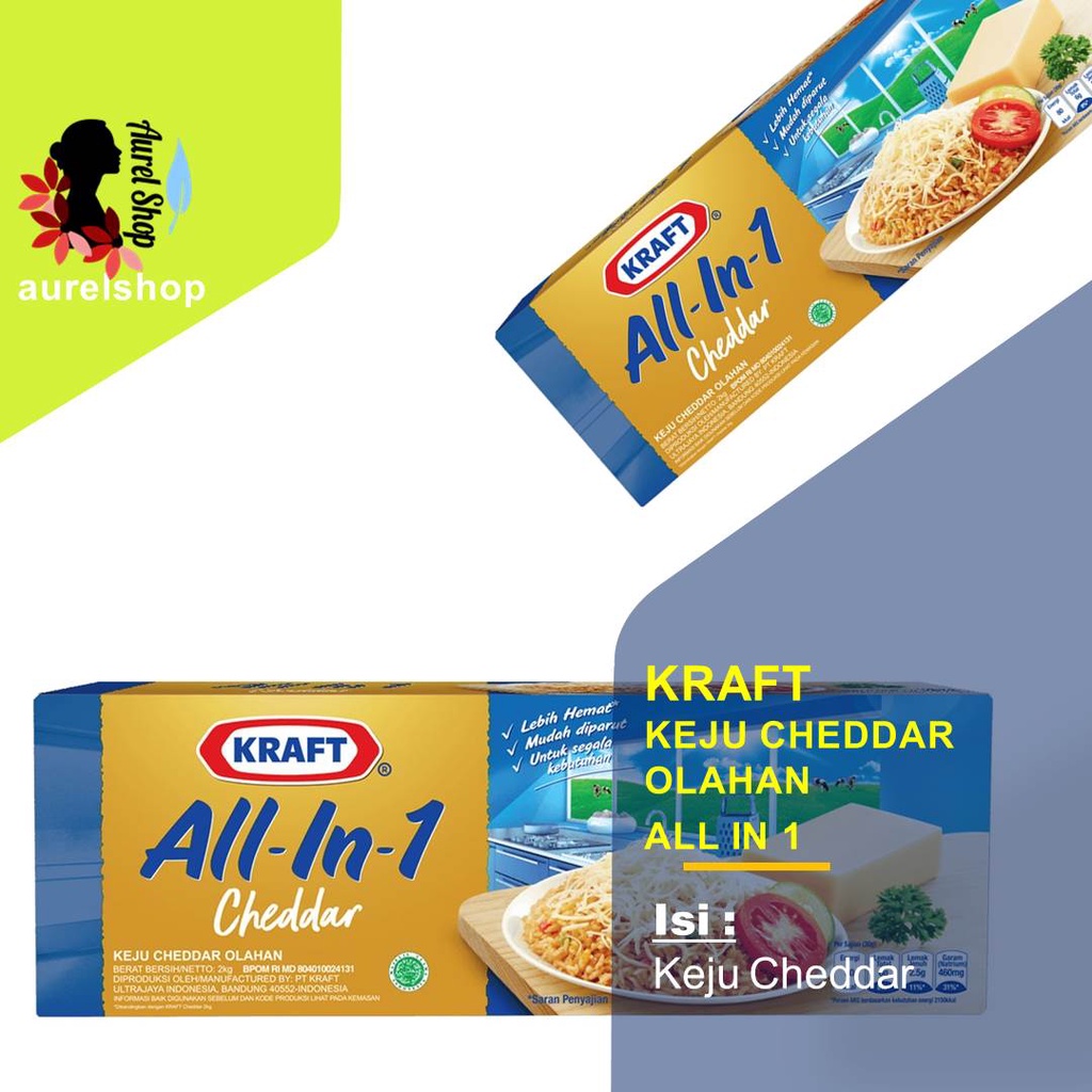 

KRAFT Keju Cheddar Olahan ALL IN 1 kemasan 2 kg