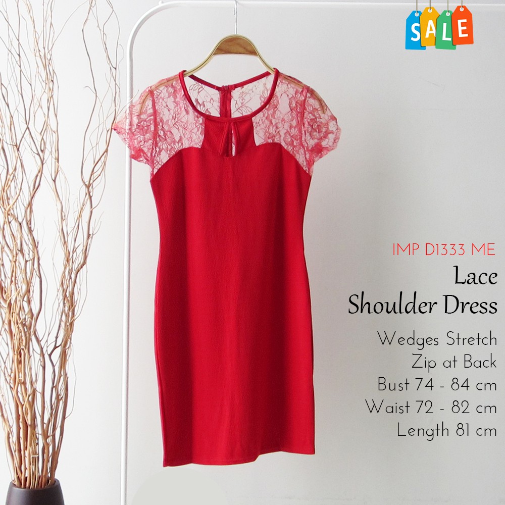 Dress Remaja ABG Party Dress - Lace Shoulder Dress