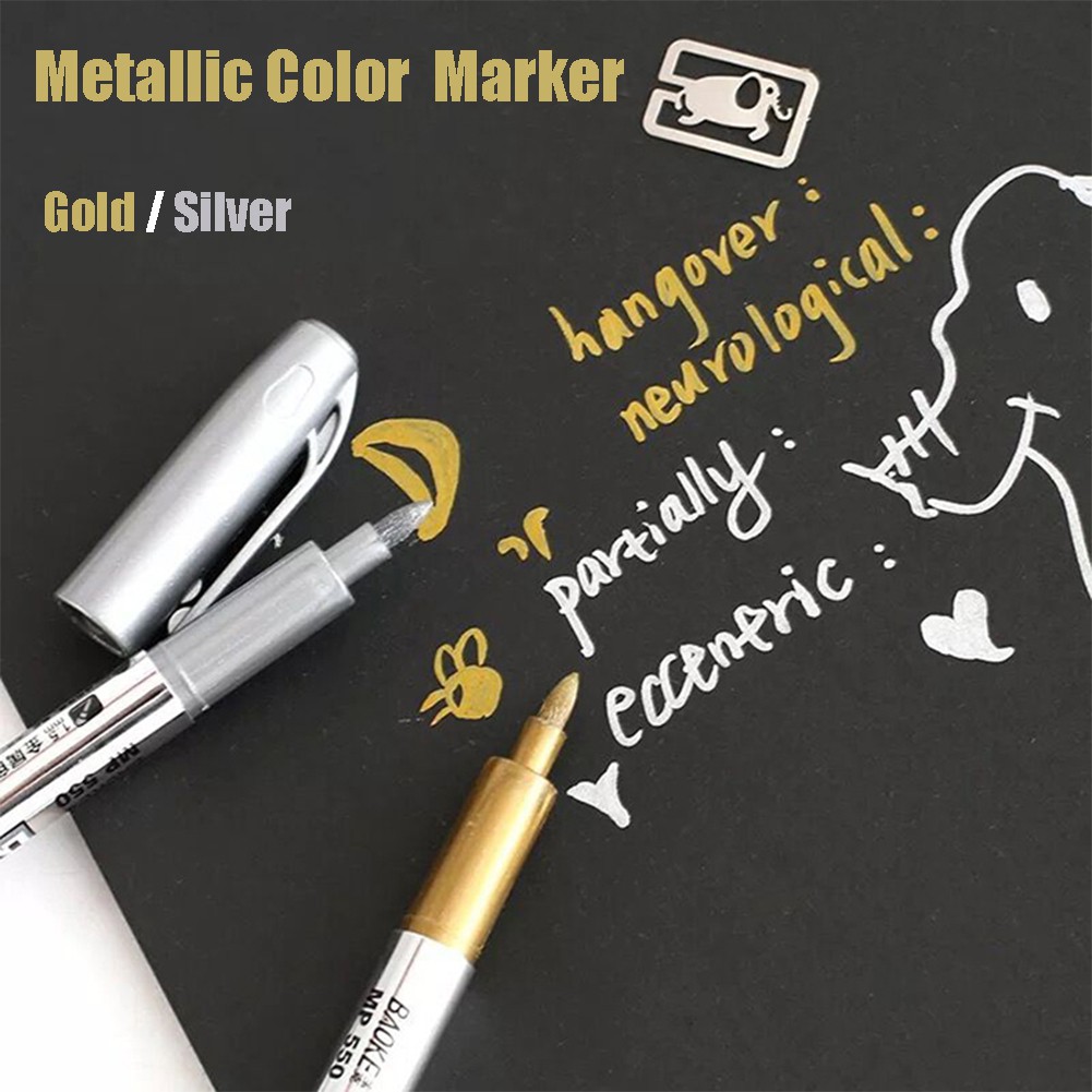 Silver/Gold Marker Pen DIY Album Journal Scrapbook Card Drawing Marker Stationery Office School Supplies