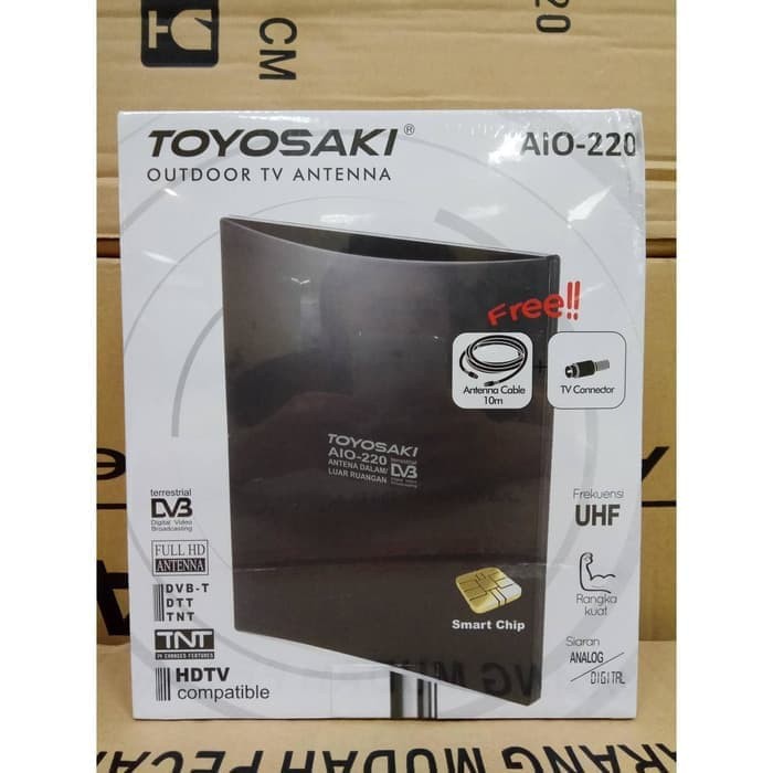 ANTENA TV TOYOSAKI AIO 220 + KABEL 10 M INDOOR / OUTDOOR LUAR DALAM