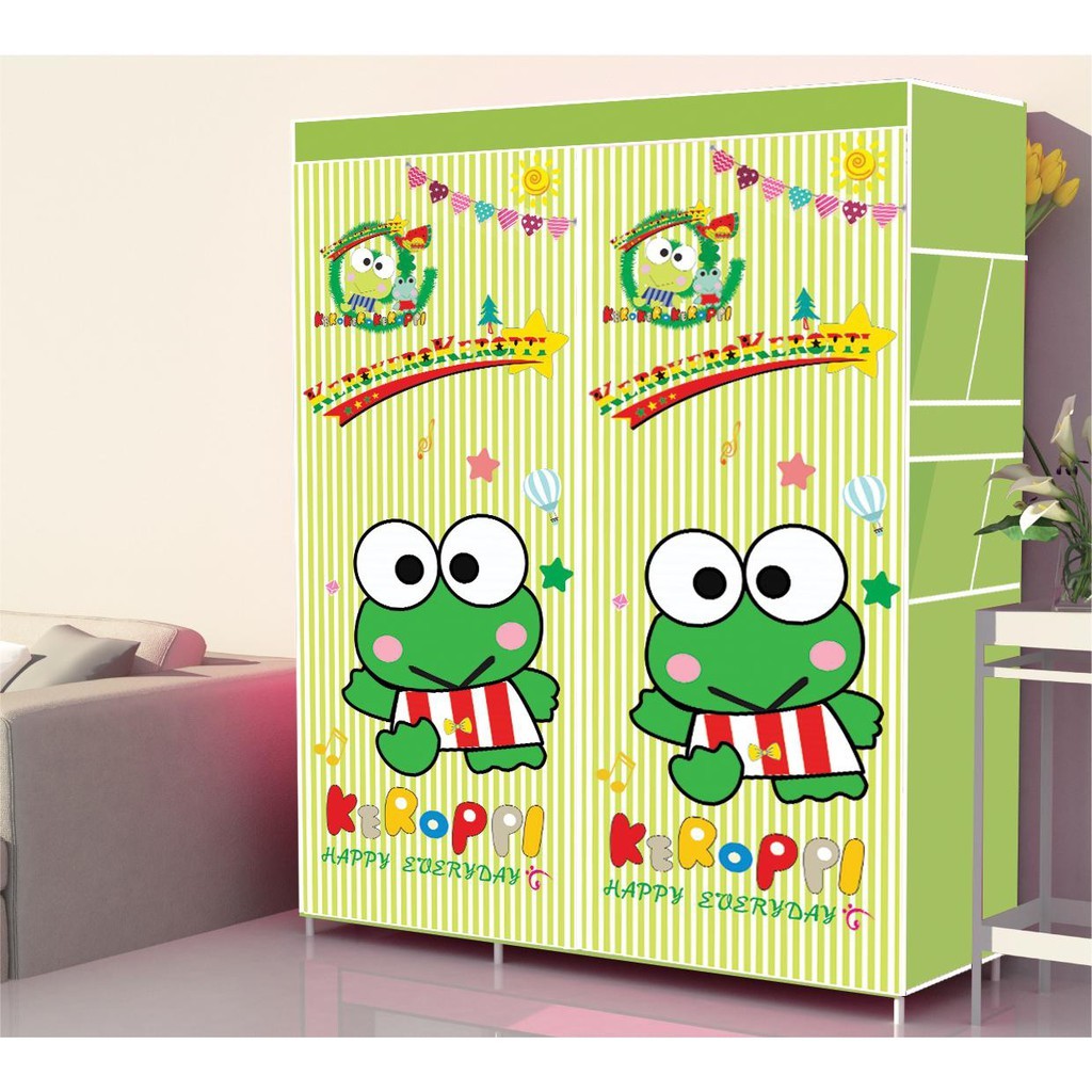  Lemari  Pakaian kain Rak Baju  Rak Besi  105CISS KEROPPI 