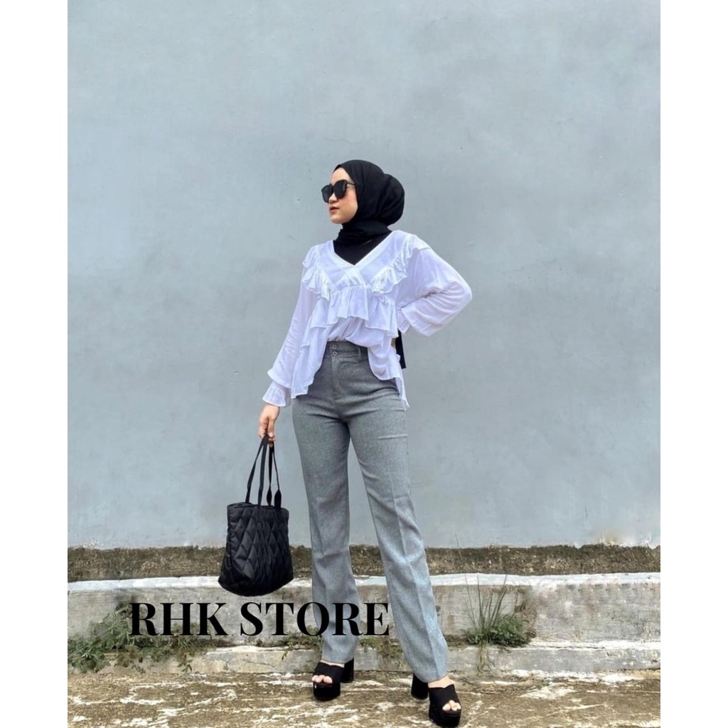 CELANA KANTOR WANITA  SLIMFIT/CELANA KERJA WANITA/CELANA BAHAN WANITA HITAM/CELANA FORMAL WANITA SLI