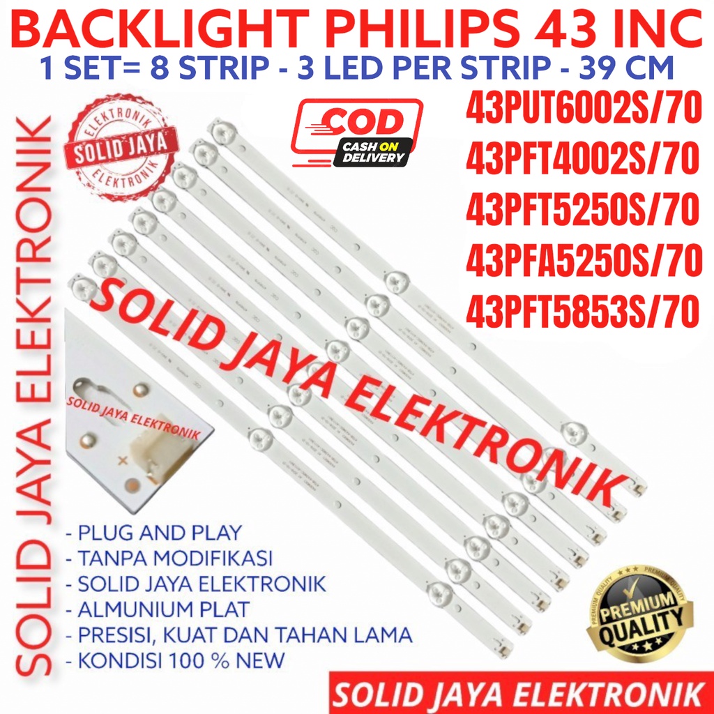 BCKLIGHT TV LED PHILIPS 43 INC 43PUT6002 43PFT4002 43PFT5250 43PFA5250 43PFT5853 43PUT6002S 43PFT4002S 43PFT5250S 43PFA5250S 43PFT5853S 43PUT 43PFT 43PFA LAMPU BL 3K 3V 43INC 43IN 43PUT6002S/70 43PFT4002S/70 43PFT5250S/70 43PFA5250/S70 43PFT5853S/70 43IN