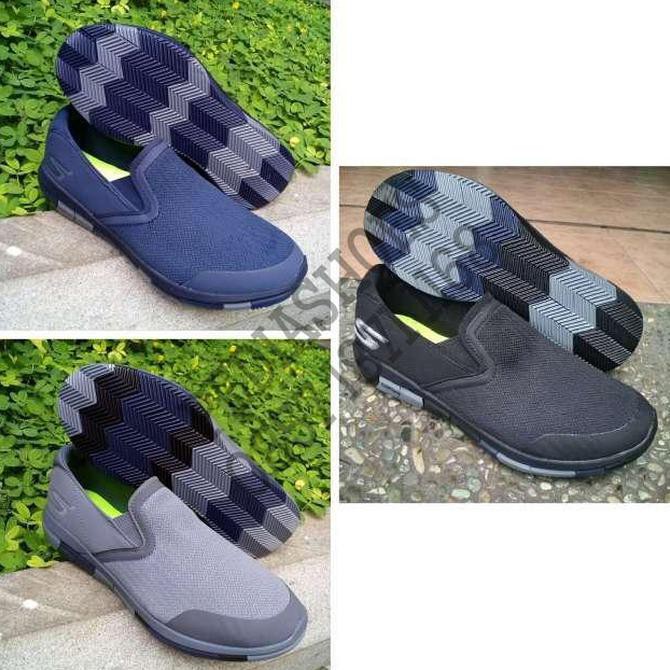 promo (garansi termurah) sepatu pria skechers goflex original - hitam, 44 terbaru