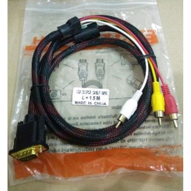 Kabel VGA to RCA / kabel VGA TO VGA 5mtr 1.5mtr