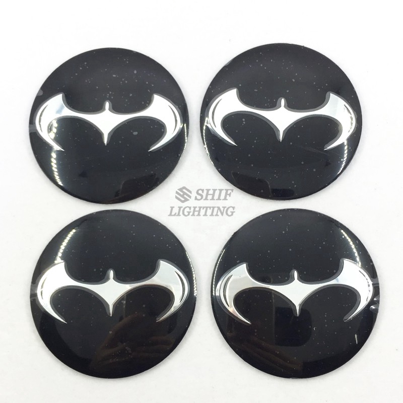 Stiker Emblem Logo Batman Dark Knight 4x56mm Untuk Velg Hub Mobil