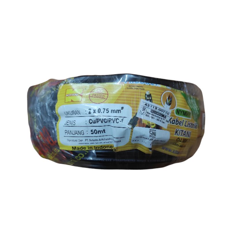 Kabel Listrik NYMHY 2 x 0.75 50 meter Kitani