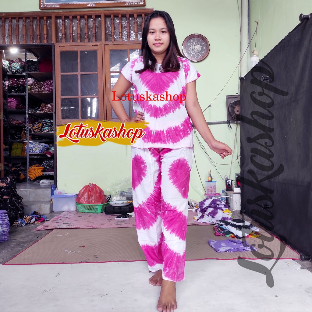 Babydoll Setelan Panjang Cowton Kayu-Pelangi Pink
