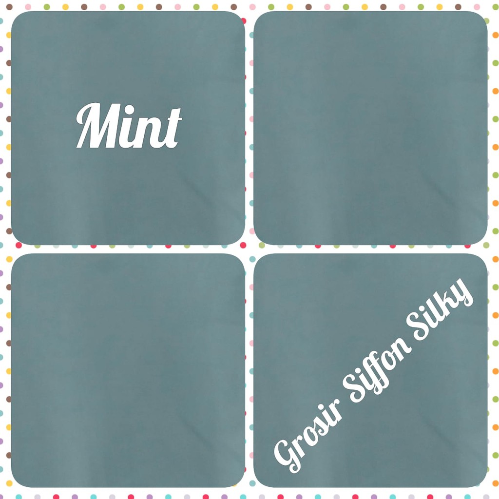 kain  Siffon Silky warna Mint  disebut juga Siffon Arab / Ciffon cocok  untuk Hijab Khimar dan Niqob