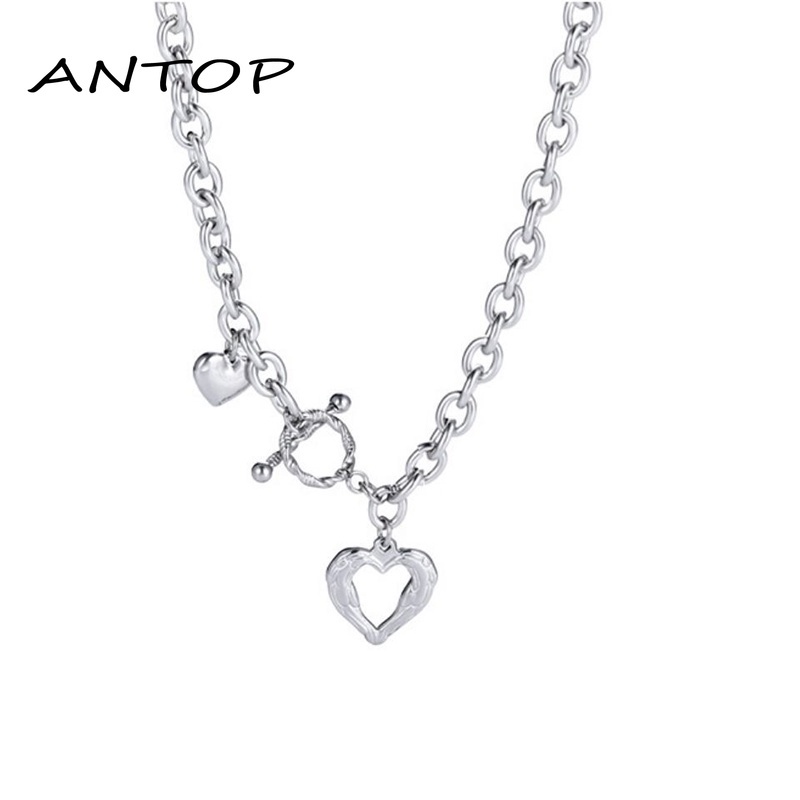 Ins Hollow Out Kalung Cinta Rantai Klavikula Angin Dingin Hip Hop Liontin Aksesoris Fashion ANTOP