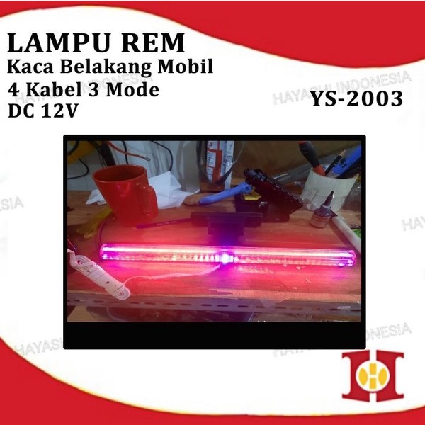 Lampu Rem Strobo Kedip Brake Stop Light Tempel Kaca Belakang Mobil