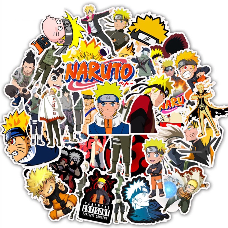 50pcs/set Naruto Sasuke Design Waterproof Stickers For Laptop/Skateboard Decoration