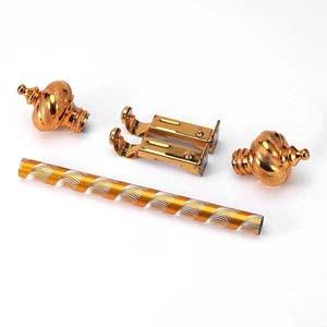 RONA SQ Curtain Rod Gold Tanpa Ring Set Gorden Batang, Endcup, Bracket