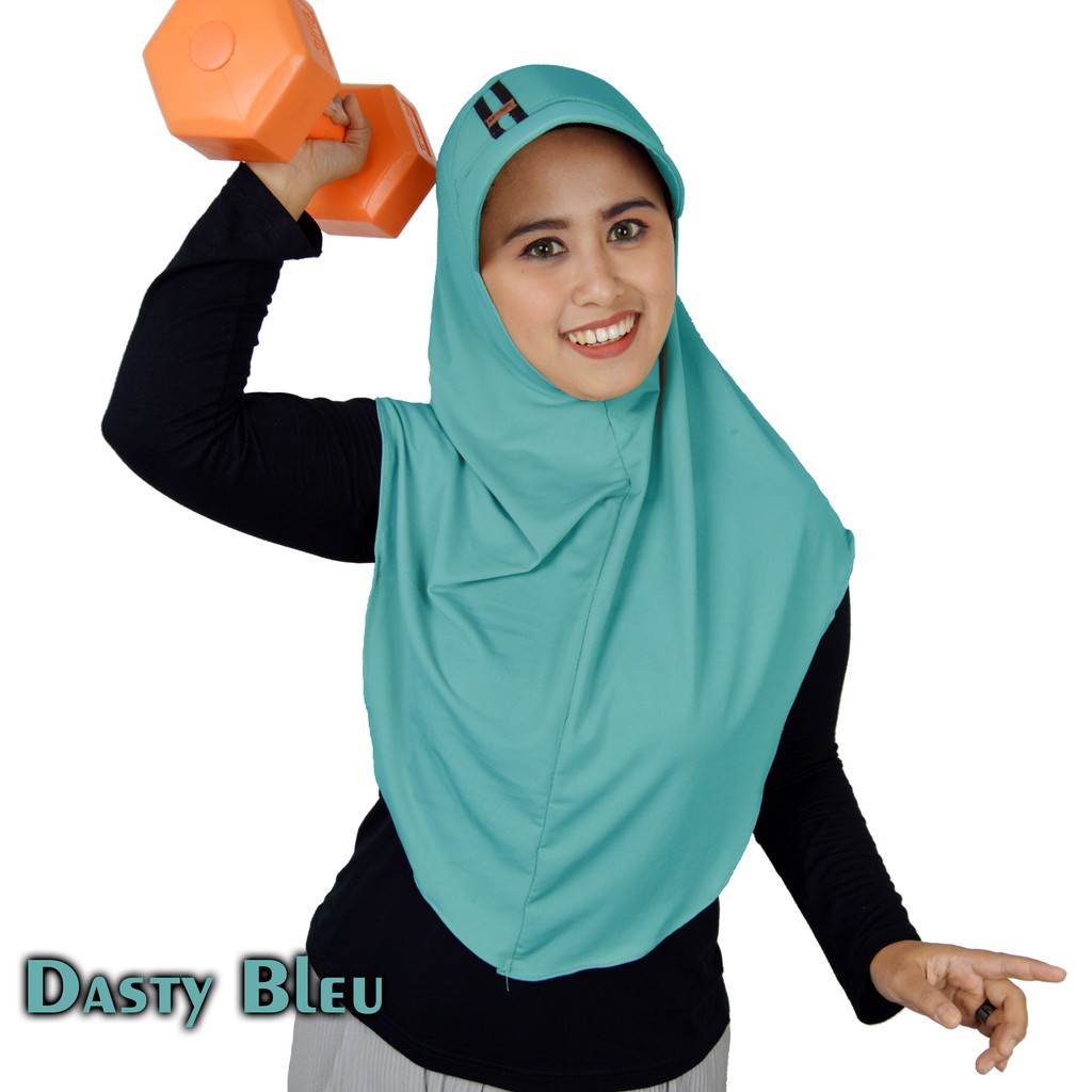 DAFFA moeslem/HIJAB SPORTY/KERUDUNG TOPI JERSI-Dasty Blue
