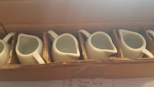 Sugar Gula Cair Creamer Saus Pot Mini Jug Teko Keramik Putih Sni 70 Ml