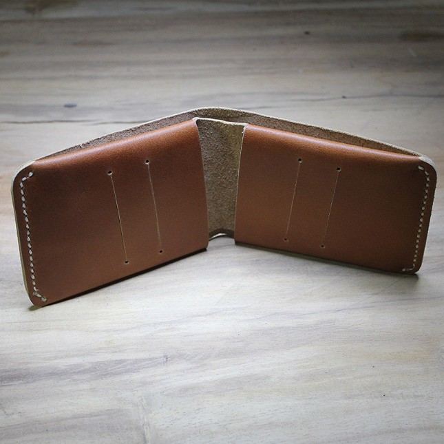 Dompet kulit asli design unik warna tan | simple wallet | dompet pria