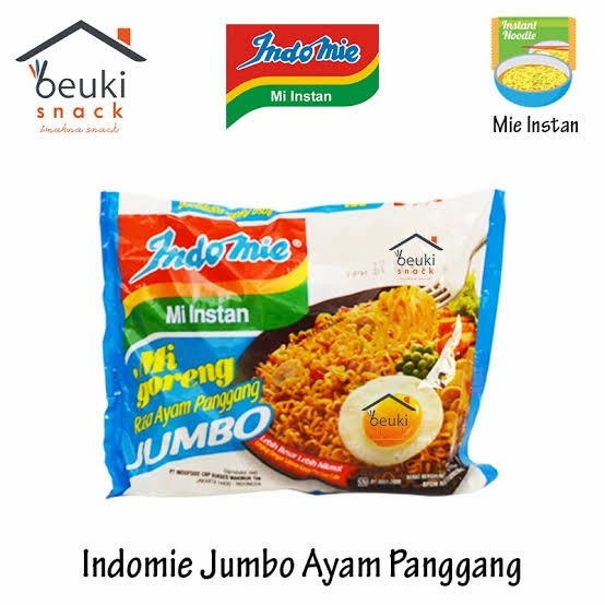 

NOODLES/MIE INSTANT INDOMIE GORENG JUMBO RASA AYAM PANGGANG SATUAN