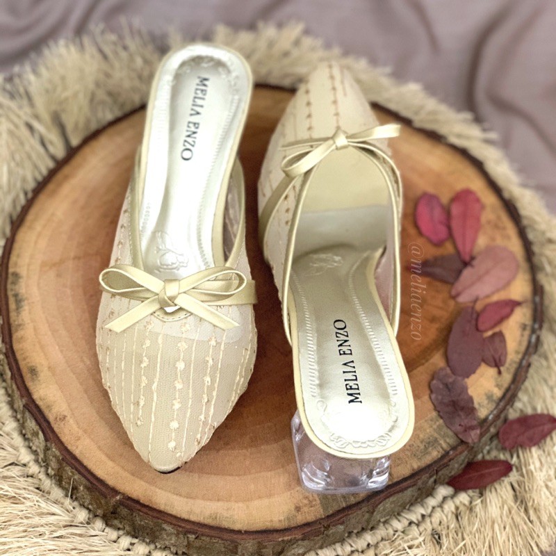 Meliaenzo - Sendal Hak Brukat | Sendal Wedding | Heels wanita