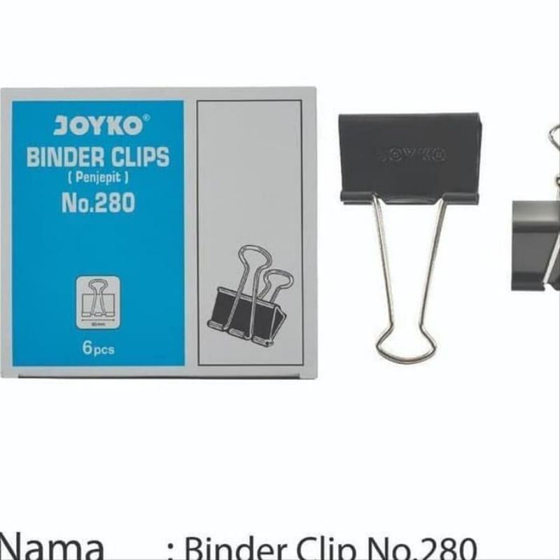 

Binder Clip no 280 1box isi 6pcs