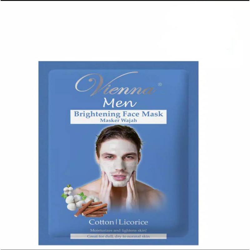 VIENNA MEN BRIGHTENING FACE MASK COTTON AND LICORICE - 15ML SACHET