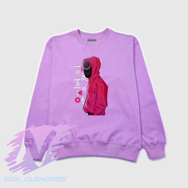 crewneck anak squid game karakter sweater anak squid game