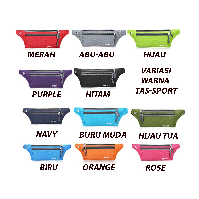 Tas Pinggang Import Tas Selempang Mini Unisex Hip Bag Sport Bumbag Multifungsi Waistbag T16