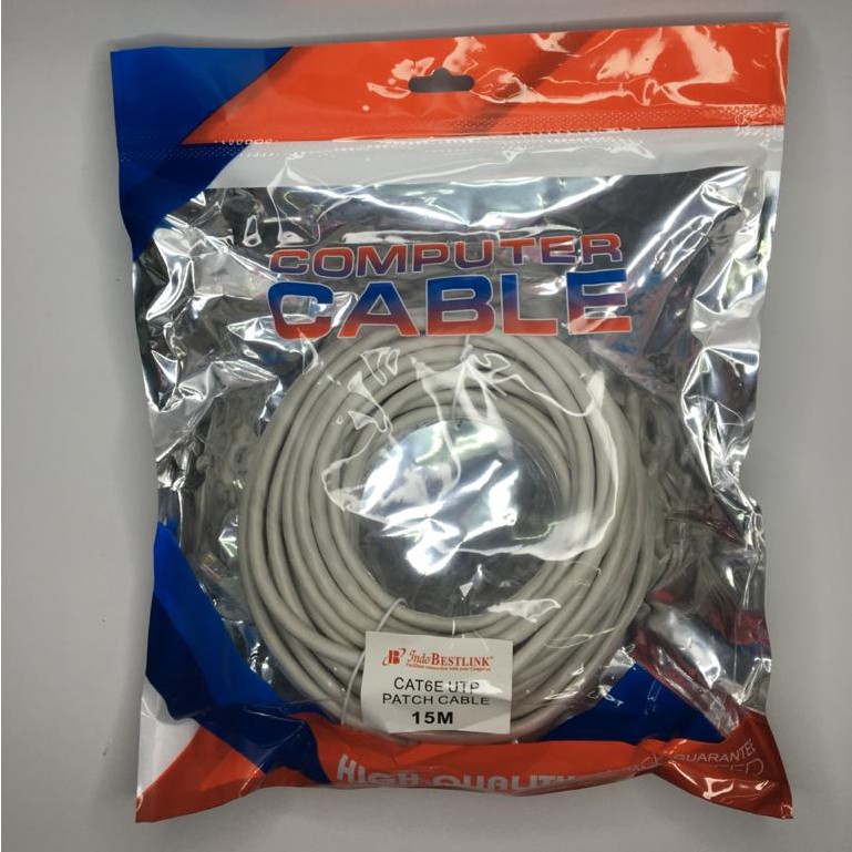 15m Kabel LAN Cat6 Good Quality / Patchcord Cat 6 rj45 Straight Pabrikan siap pakai 15 Meter