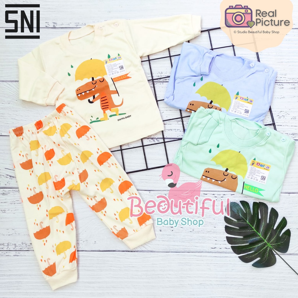 PREMIUM Setelan Bayi Panjang SNI Motif Croco Umbrella / Setelan Piyama Bayi Laki-laki / Baju Bayi Panjang Merk Daffa / Baju Tidur Bayi / Baby.ou_