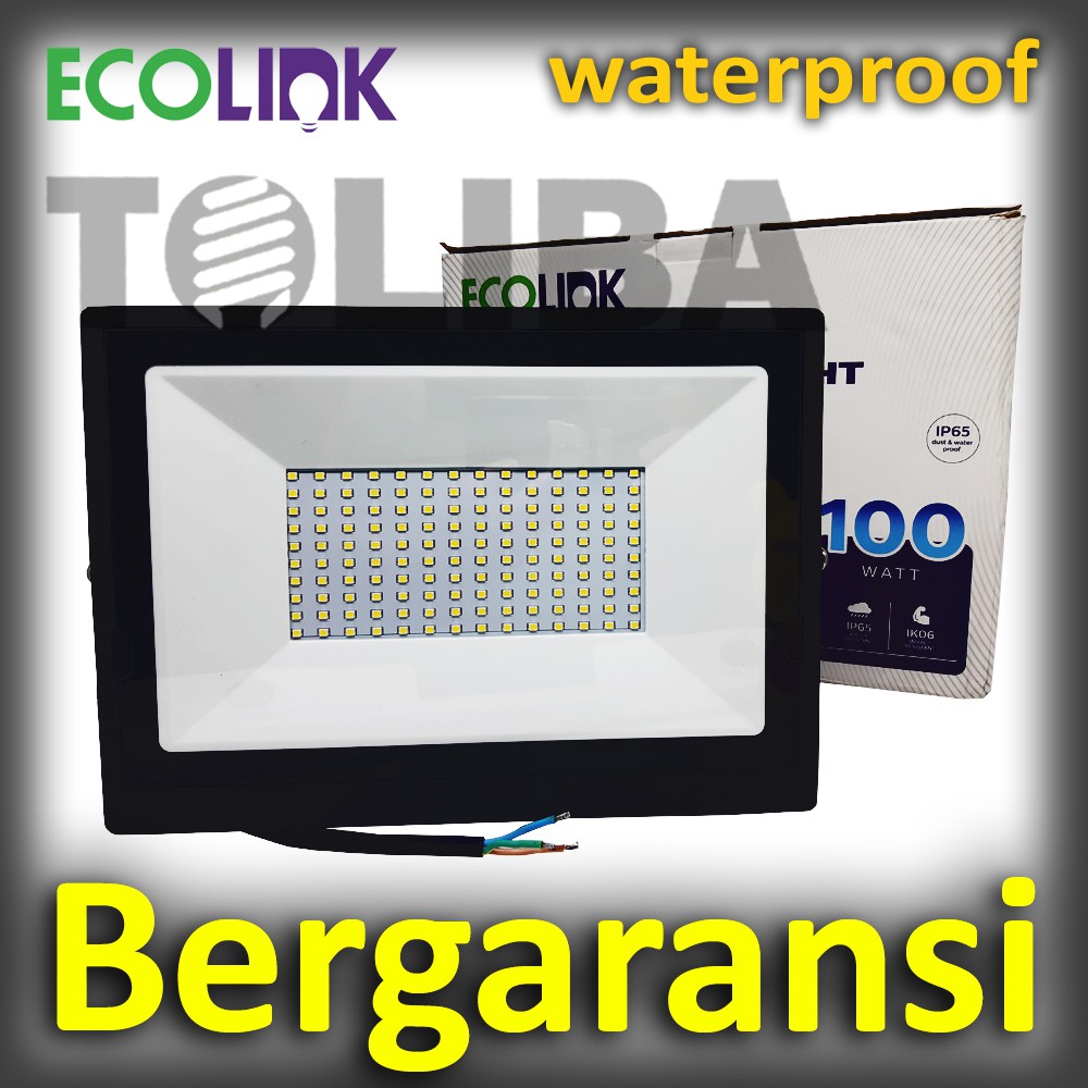 lampu sorot led ecolink 100w 100 watt floodlight outdoor lampu tembak kap sorot anti air waterproof