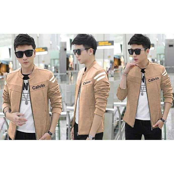 Jaket Calvin Line Shoulder Brown