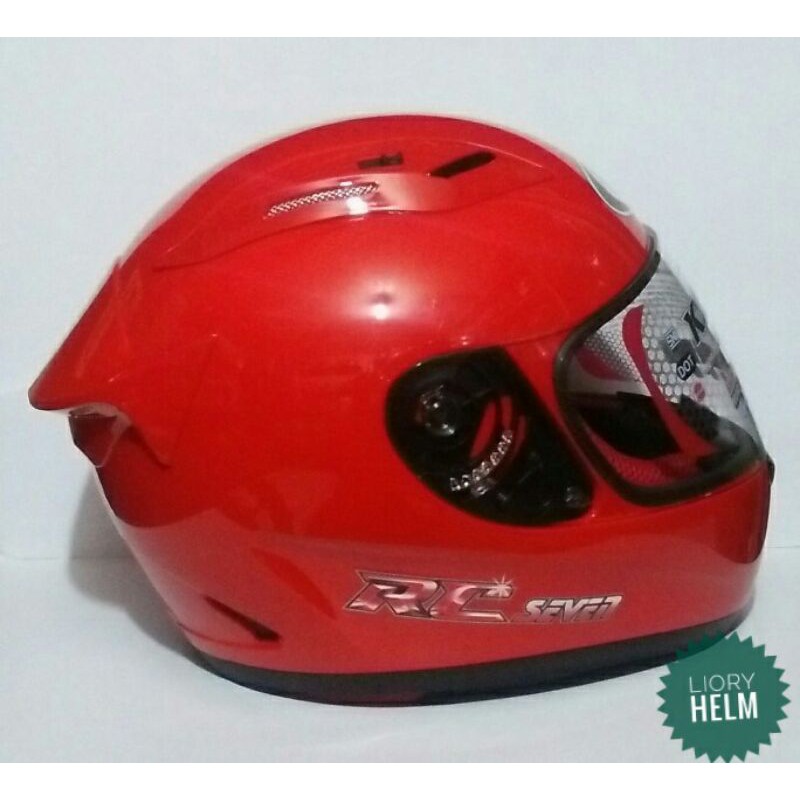 HELM KYT FULL FACE KYT RC-7 FIRE RED SOLID CLEAR ORIGINAL||HELM KYT FULL FACE TERMURAH