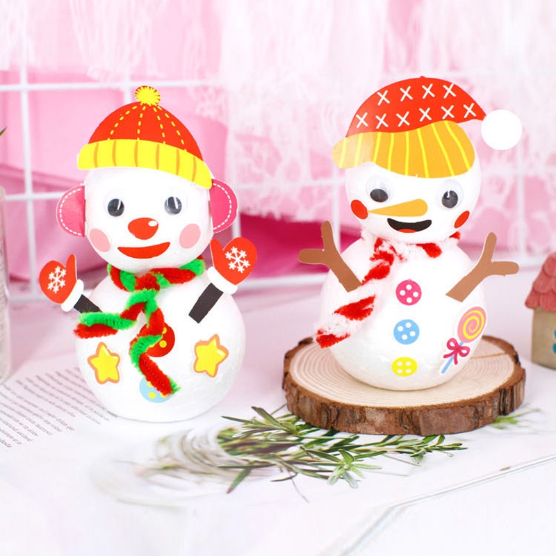 Mainan Edukasi Boneka Busa Snowman Handmade DIY Untuk Hadiah Natal Anak