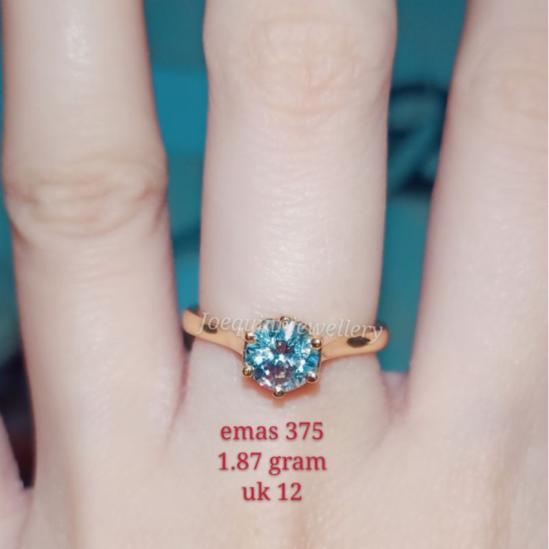 cincin mata satu emas 375