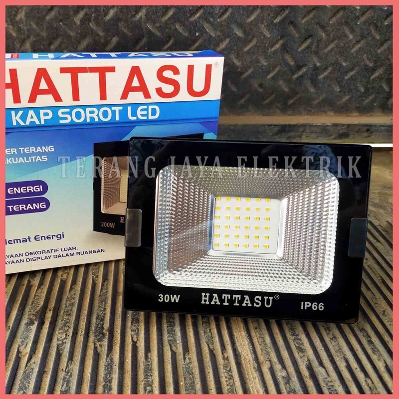 LAMPU SOROT TEMBAK HATTASU 30WATT IP66 KUNING