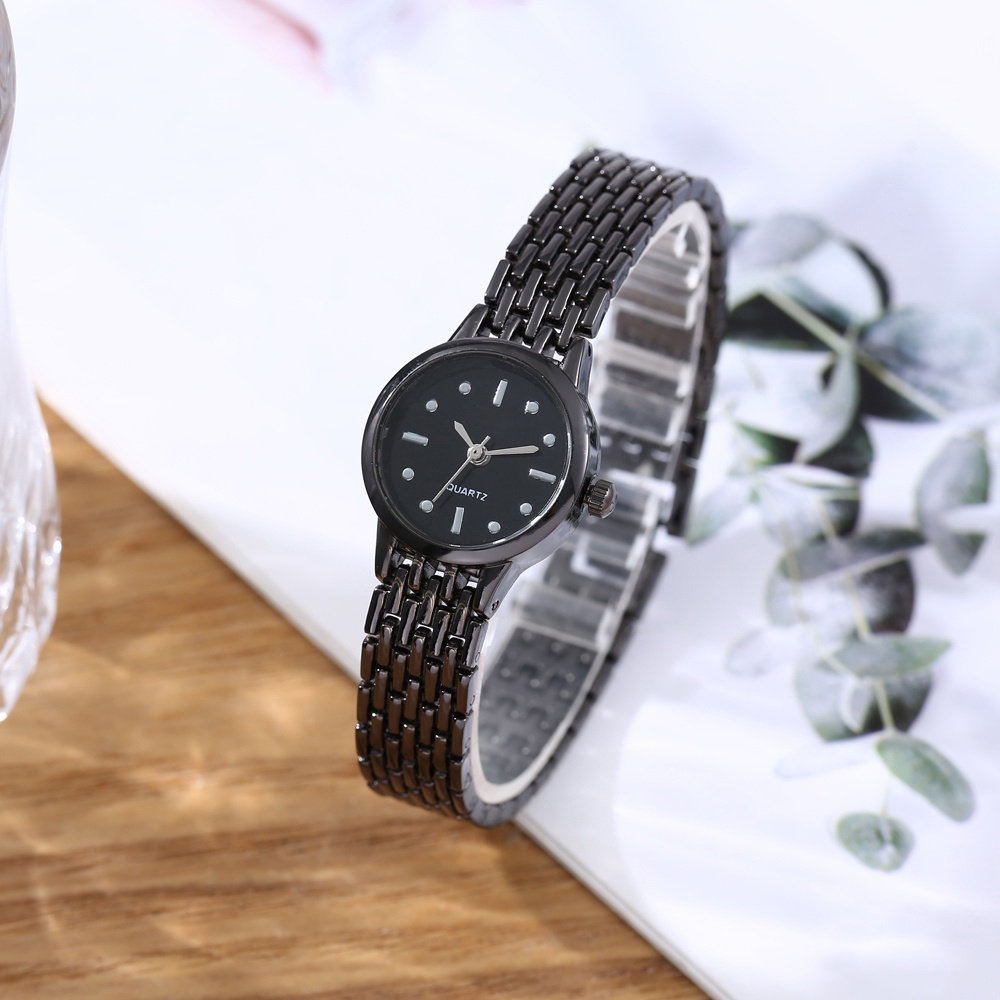 Jam Tangan Analog Quartz Strap Rantai Wanita Dan Pria Dengan Dial Bulat Casual W191