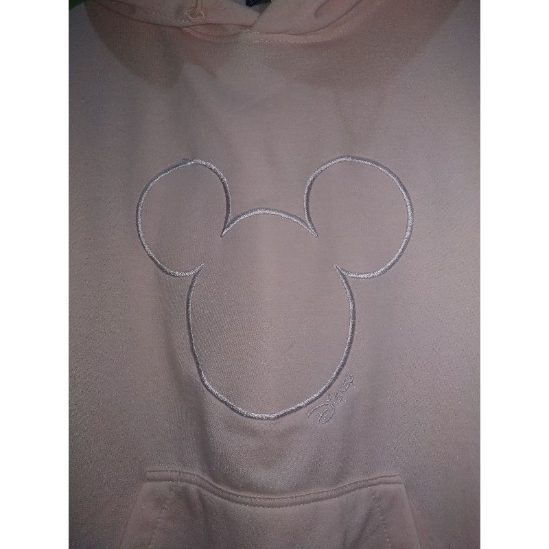 Hnm Hoodie Mickey Mouse Disney Bordir Pink Wanita Cewek Pria Cowok Full Tag Free Paper Bag