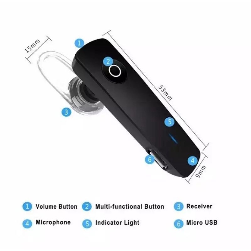 Earphone Headset Bluetooth Handsfree with Mic