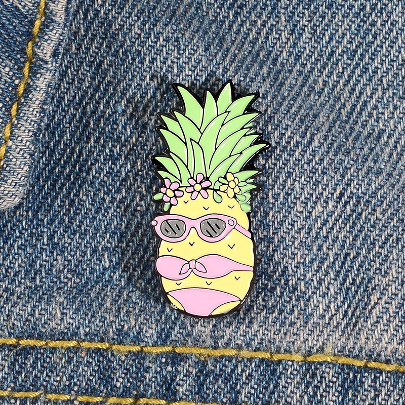 Bros Pin Enamel Bentuk Buah Nanas Untuk Pakaian