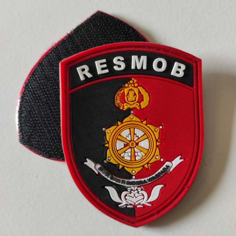 PATCH RUBBER LOGO RESMOB/POLRI/BRIMOB/POLISI/TEMPELAN EMBLEM KARET VELCRO