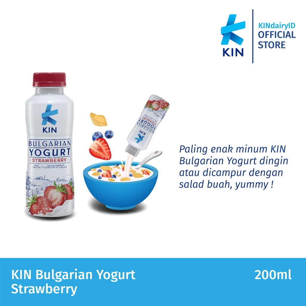 KIN BULGARIAN YOGURT STRAWBERRY (24x200 ML)