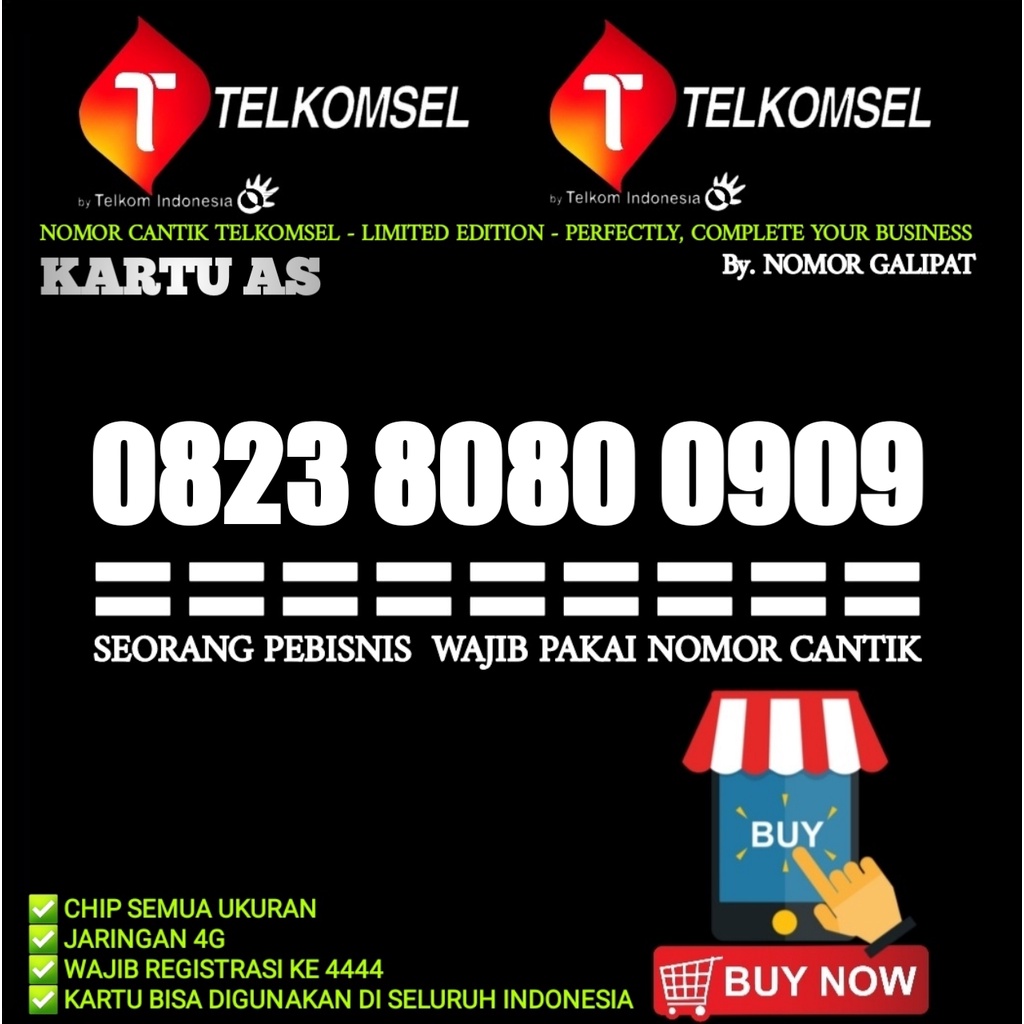 NOMOR CANTIK TELKOMSEL KARTU AS SERIES ABAB CDCD 8080 0909