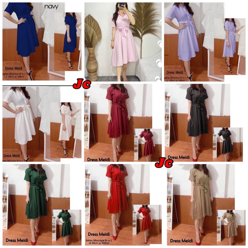 JC/MP Dress Meidi / Dress wanita korea Terbaru / Gaun wanita pesta / Dress natal / Dress Sincia