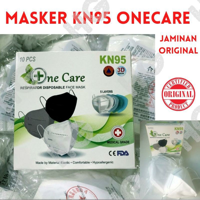 Masker KN95 5 Ply Earloop PUTIH Merk ONECARE Medical Grade (ISI 10 PCS