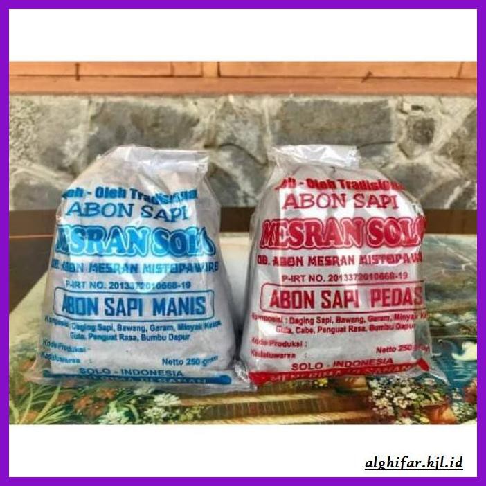

Makanan-Kering- Abon Sapi Mesran Solo Manis / Pedas 250G - Pedas -Aneka.