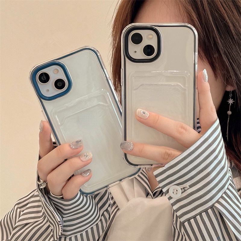 Casing Armor iPhone 14 Pro Max 13 12 11 Pro Max XR XS Max X 7 8 Plus 2 in 1 Shockproof Dengan Slot Kartu Bumper