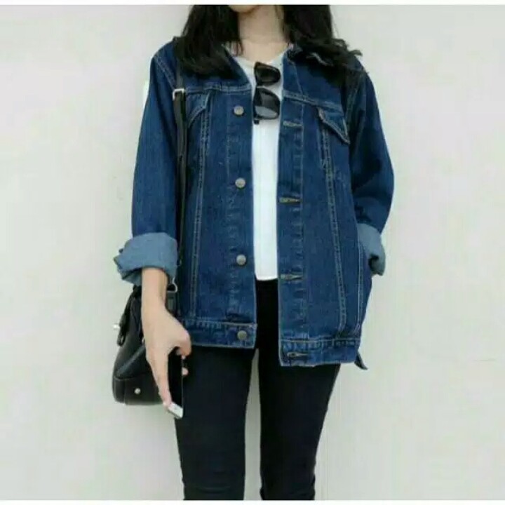 Jaket Jeans Oversize Bio Wash/Jaket Jeans Oversize Wanita/Jaket Jeans Jumbo Murah/Jaket Denim Levis